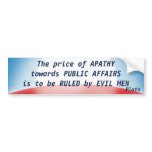 Price of Apathy (Plato) bumper stickers