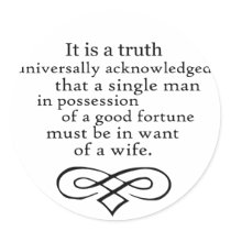 Pride and Prejudice Round Stickers