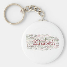 Pride and Prejudice Word Cloud Keychain