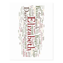 Pride and Prejudice Word Cloud Post Card