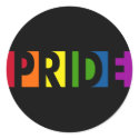 Pride Pop Round Black Sticker