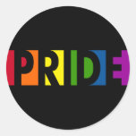 Pride Pop Round Black Sticker