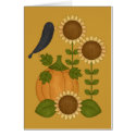 Prim Autumn Crow Pumpkin and Sunflowers cards