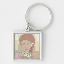 Prima Rosa Girl Keychain