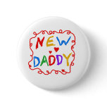 Primary Colors Text New Daddy Pin
