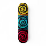 Primary Colour Hypnotic Swirl Art skateboards