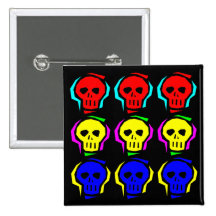 Primary Colour Skulls Buttons
