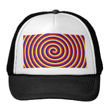 Primary Colours. Bright and Colourful Spiral. Mesh Hat