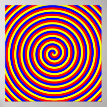 Primary Colours. Bright and Colourful Spiral. Posters