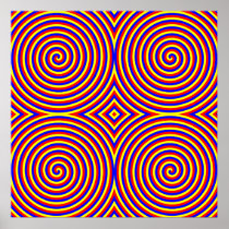 Primary Colours. Bright and Colourful Spirals. Poster