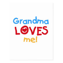 Primary Colours  Grandma Loves Me T-shirts Post Cards