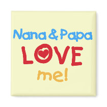 Primary Colours Nana and Papa Love Me magnets