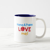 Primary Colours Nana and Papa Love Me mugs