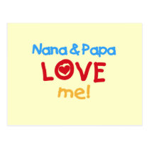 Primary Colours Nana and Papa Love Me postcards