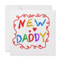 Primary Colours New Daddy Gifts Custom Invitation