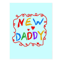 Primary Colours New Daddy Tshirts and Gifts Post Cards