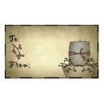 Primitive Candle - Holiday Gift Tags business cards