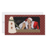 Primitive Country Snowman Photo Card photo cards