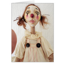 Primitive Folk Art Clown Birthday Card