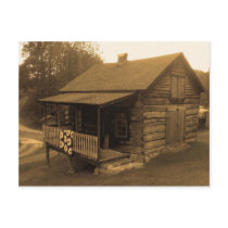 Primitive Log Cabin Postcards