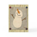Primitive Snowman Card