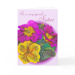 Primula sister floral birthday card