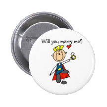 Prince Charming Will You Marry Me Button