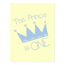Prince Crown 1st Birthday Tshirts and gifts Postcards