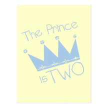 Prince Crown 2nd Birthday tshirts and Gifts Postcard
