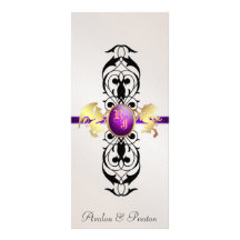 Prince & Princess Purple Jewel Wedding Program Custom Rack Cards