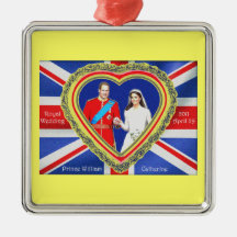 Prince William and Catherine Royal Wedding Christmas Ornaments