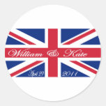 Prince William and Kate Round Stickers