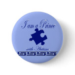 Prince with autism pinback button
