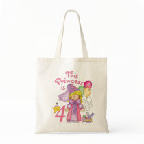 Princess 4th Birthday Canvas Bags