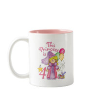 Princess 4th Birthday Mugs