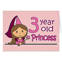 Princess Age 3 Card