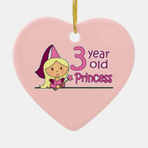 Princess Age 3 Christmas Ornament