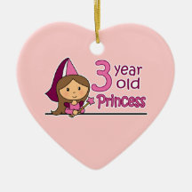 Princess Age 3 Christmas Ornaments