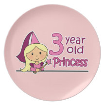 Princess Age 3 Party Plate