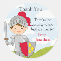 Princess and Knight Birthday Party Sticker