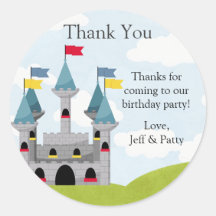 Princess and Knight Birthday Party Sticker