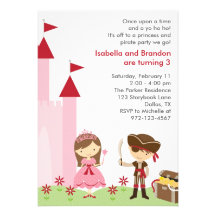 Princess and Pirate Invitation