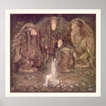 Princess and the Trolls by John Bauer Poster
