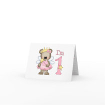 Princess Bear 1st Birthday Card