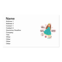 Princess Big Sister Brown Hair business cards