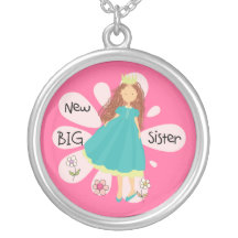 Princess Big Sister Brown Hair Custom Necklace