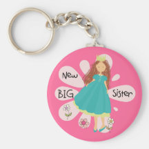 Princess Big Sister Brown Hair Keychain