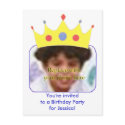 Princess birthday invitation template postcards