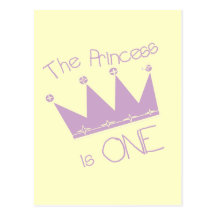 Princess Crown 1st Birthday Tshirts and Gifts Postcards