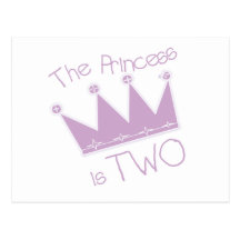 Princess Crown 2nd Birthday Tshirts and Gifts Postcard